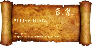 Bilicz Nimfa névjegykártya